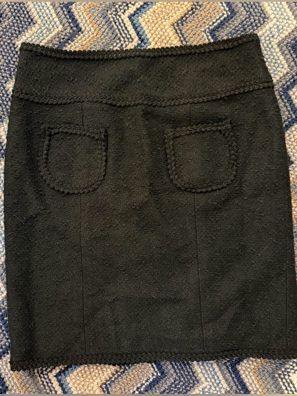 Vintage Nanette Lepore Black Braided-Trim Skirt Size 10